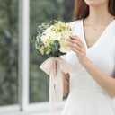 Pretty Jolly Crinkle Chiffon Ribbon for Flower Bouquet 2 Inch Beige Tulle Ribbon for Gift Wrapping Handmade Silk Ribbon 9 Yards Double Faced Ribbons for Crafts Hair Wedding Invitation Baby Shower