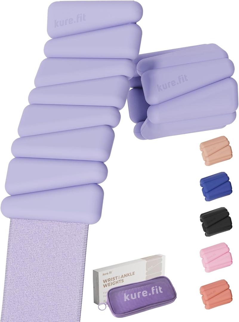Weighted Bangles | Adjustable Wrist and Ankle Weights for Women 1LB Each (Set of 2) | Ankle Weights for Yoga, Pilates & Walking | Leg & Arm Weights for Men | Home & Gym Workouts (Lilac)