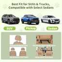 Dog Car Barrier, Dog Barrier for SUV, Reinforced Double-Layer Mesh, Adjustable Top & Bottom Straps, 3 Zipper Storage Pockets, Easy to Install, Also Fits Double-Cab Trucks & Select Sedans