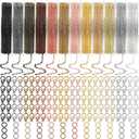 Kenning 12 Rolls 120 Feet 2 mm Jewelry Making Chains Link Roll Bulk 12 Colors Necklace Chains with 120 Lobster Clasps and 50 Jump Rings for DIY Earring Bracelet Jewelry Making Supplies