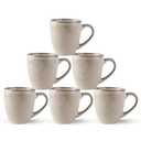 GBHOME Ceramic Ceramic Coffee Mugs Set of 6, 12oz Stoneware Coffee Mugs Set For Dad Mom Women MEN, Light Weight Ceramic Coffee Cups for Latte/ Tea/ Beer/ Hot Cocoa, Dishwasher & Microwave Safe, Cappuccino
