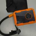 Portable Air Pump for Car Tires, 150 PSI Tire Inflator Cordless with LED Light, Auto Shut-off Air Compressor Bike Tire Pumps with Pressure Gauge for Car Bicycle Motorcycle Ball, Gifts for Men & Women (Black&orange)