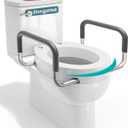 PELEGON Raised Toilet Seat With Handles (300lb) Toilet Seat Risers for Seniors, Raised Toilet Seat for Handicap Toilet Seat For Elderly & Disabled - Elongated Seat