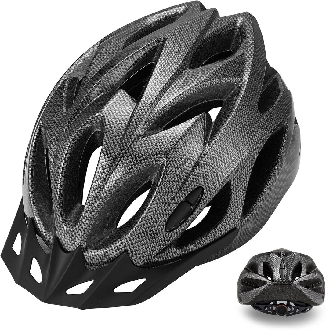 Zacro Adult Bike Helmet, Lightweight Bicycle Helmet with Removable Pads and Visor, CPSC Certified Safety Helmet for Men Women, Mountain Road Cycling Helmet for Adult (Universal Adult(58-65 cm), Black)