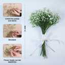 12 Pack Real Touch Artificial Baby's Breath Flowers - 21" Bendable Stems for Wedding Bouquets, Home Centerpieces & Outdoor Decor (Waterproof, Dustproof, White)