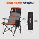 Overmont Camping Chair with Lumbar Support for Adults - Oversized with High Back Supports 450 LBS - Heavy Duty Folding Chair Portable for Outdoor Lawn Patio Balcony with Patent No.: US D1.028.543 S