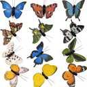 Wonderland Series' Artificial Butterfly; Home Decoration; Garden Decoration;12pieces with Clip (D)