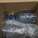 6 Pcs Plastic Goblets 7.5oz Vintage Goblet Plastic Wine Glasses Colored Retro Embossed Water Goblets for Wine Bar Juice Baby Shower Wedding Reception Grand Event Party (Blue)