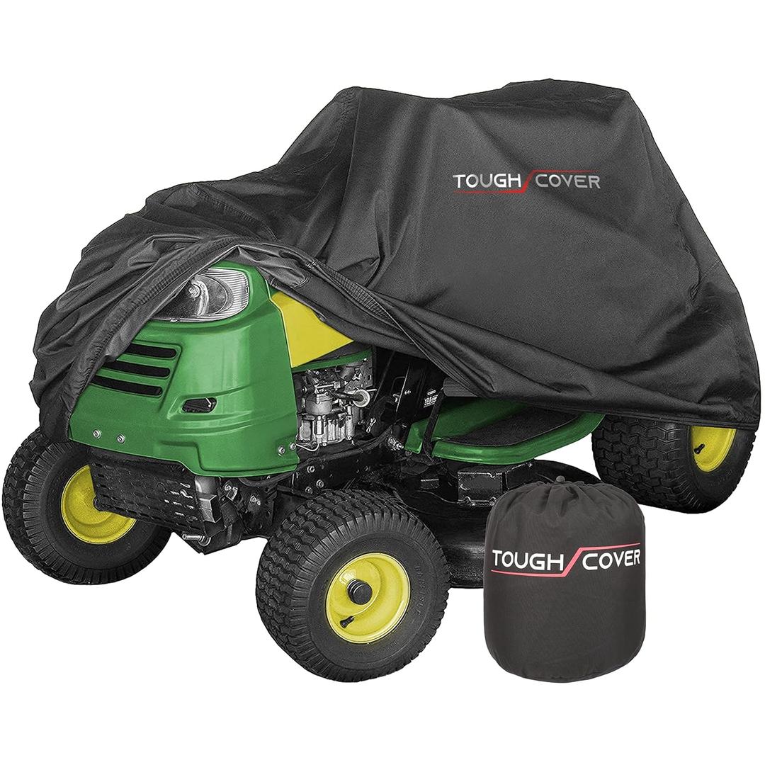 Tough Cover Riding Lawn Mower Cover - 75 x 47 x 49 in, Black, Heavy-Duty Waterproof Cover, UV-Resistant Shield for Zero-Turn Lawn Mowers, Universal Fit Secures Tractor Accessories
