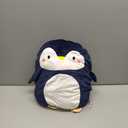 Soft Flat Penguin Plush Hugging Pillow Cute Navy Blue Penguin Stuffed Animal Plushies Toys Kids Anime Cushion for Birthday, Valentine's Day, Christmas...16.5 Inch