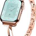 Missair Thin Band Compatible with Apple Watch 38mm 40mm 41mm 42mm 44mm 45mm 46mm 49mm for Women, Slim Bracelet Designer Dressy Stainless Steel Metal Strap for iWatch Series 11 10 9 8 7 6 5 4 SE Ultra