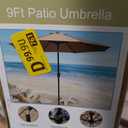 Sunnyglade 9' Patio Umbrella Outdoor Table Umbrella with 8 Sturdy Ribs (Tan)