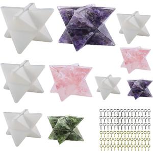 Cayway Resin Silicone Molds, Hexagram Resin Molds, 3D Star Shape Silicone Molds for Candle Molds for Home Decoration, Candle Soap Molds