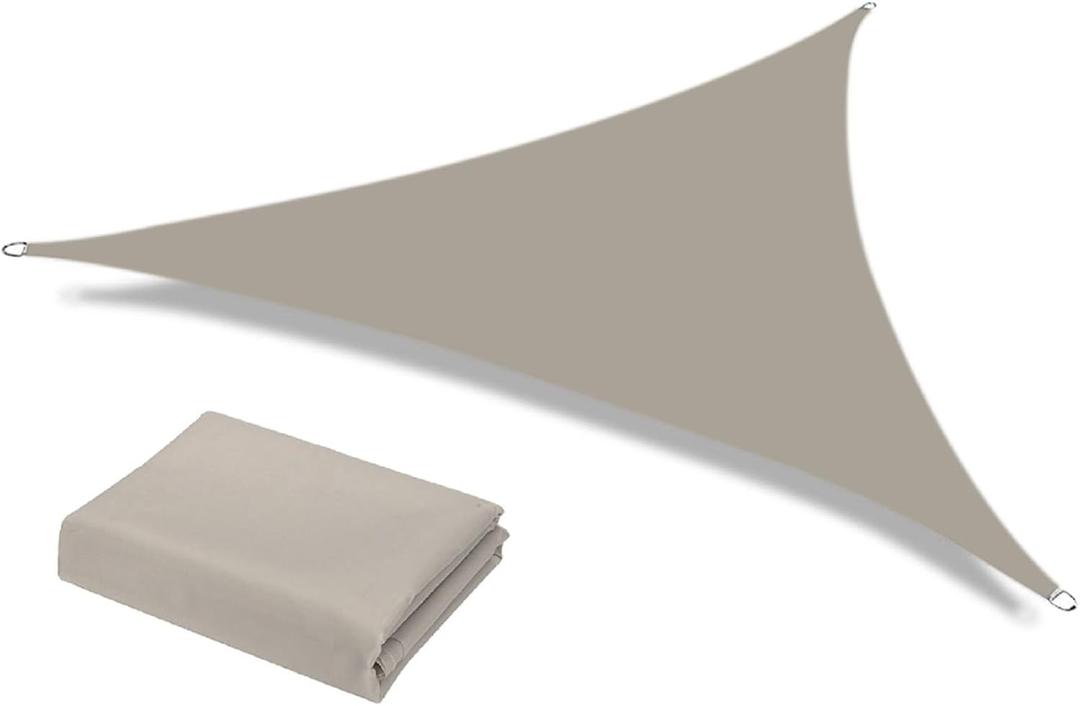 Neween Shade Sail, 6'7''x 6'7''x 6'7'' Sun Shade Sail Triangle Waterproof for Patio Yard Deck Pergola Outdoor Sun Sail Shade 98% UV Block Sunshade Sand Color