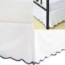 HIG Queen Bed Skirt - Easy Fit Scallop Edge Pleated Bedskirts With Spilt Coner, 18 Inch Drop Anti-Slip Dust Ruffle, Thick Fabric for Enhanced Privacy, Pre-Washed for Long-Lasting Use, Machine Washable