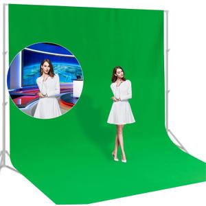 BEIYANG 10 Ft x 20 Ft Photography Backdrop Green Screen, Green Background Non-Reflective Fabric Wrinkle Resistance Photo Background for Photo Studio Shooting Props