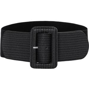 GRACE KARIN Women's Stretchy Belt 1950s 3 Inch Wide Elastic Belts (Medium, Retro-black)