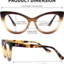 Zeelool Stylish Cat Eye Glasses Frame for Women with Non-prescription Clear Lens ZJGA357815 (Zjga357815-03 Dark-brown)
