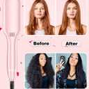 LANDOT Ionic Hair Straightener Brush Ceramic Straightening Brush with 12 Heat Settings (250-450F) for Smooth & Shiny Results, Ideal for Medium & Long Women Hair, Dual Voltage, Rose Gold