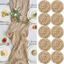 IVAPUPU 10 Pcs Cheesecloth Table Runner - 10ft Nude Boho Gauze Cheese Cloth Table Runners for Baby Shower Decoration Wedding Party Summer Garden Farmhouse