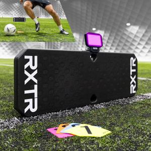 RXTR PRO Coach Soccer Training System - Smart Reaction Light & Soccer Rebound Board with Real-Time Scoring, 17 Pre-Programmed Drills, App-Free Training for All Skill Levels, 36.6in 12.4in 8.3in