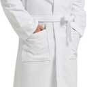Amazon Essentials Men's Lightweight Cotton Waffle Bathrobe, White, X-Large-XX-Large