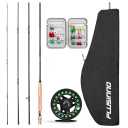 PLUSINNO Fly Fishing Rod and Reel Combo Kit, Fly Fishing Rod for Starters
4 Piece Lightweight Ultra-Portable Graphite 5 Wt -9' Fly Rod, 5/6 Reel, Complete Starter Package with Carrying Bag