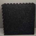 SUPERJARE 0.56'' Thick 6 Pcs 24 Sq Ft Rubber Top Exercise Equipment Mats, High Density EVA Foam Mats with Rubber Top, Interlocking Gym Flooring for Home Gym, Protective Workout Mat, Black/Blue