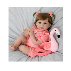 Reborn Realistic Baby Doll Girl, 22 Inch Lifelike Soft Weighted Body, Reborn Dolls with Feeding Toy Gifts Set for Kids Age 3