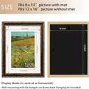 12x16 Picture Frame, Ornate Embossing Frame with Paper Mat and Plexiglass, Fit for 12x16 without Mat or 8x12 with Mat, Wall Mounting Display for Art Prints, Bronze and Antique Gold, 1 Pack