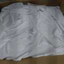 10 Pack White 120 Inch Stretchy Fitted Spandex Tablecloths for 60 Inch Round Tables, Wrinkle Free Washable Polyester Table Covers with Skirt for Wedding Birthday Banquet Events, 120 Spandex Tablecloths -10pcs