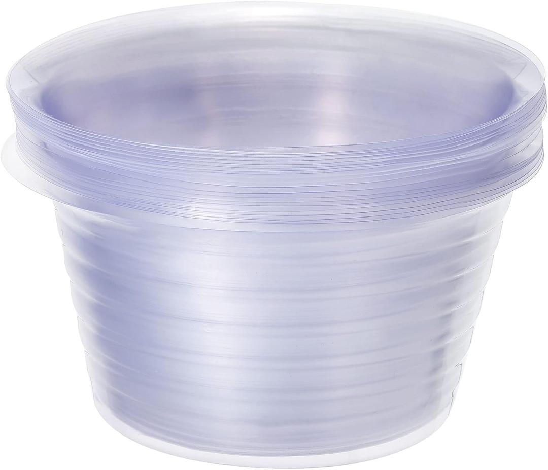 MECCANIXITY Plant Pot Saucer 6 Inch Plastic Round Flower Drip Tray for Indoor Outdoor, Clear Pack of 20 (15.2x8cm)