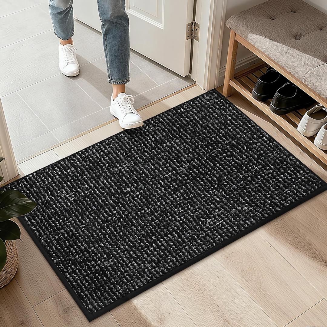 BEQHAUSE 2x3 Entryway Rug Indoor Door Mat Non-Slip Washable, Hallway Rugs Absorbent & Stain Resistant Hall Carpet Runner Rugs for Entryway, Front Door Floor Mats Laundry Room Rugs for Entry, Black