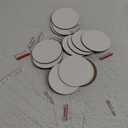 Knitgrip 25 Pcs Sublimation Buttons Blanks with Pins 3 Inch MDF Buttons Pins Heat Transfer Blank Badge Sublimation Name Tags for July Christmas DIY Craft Gifts