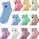 10 Pairs Womens Fuzzy Socks Soft Thick Fluffy Cozy Slipper Socks Cute Winter Warm Plush Sleeping Gifts for Women