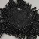 Matthia Curly Hair Topper Pieces for Women - Clip in Bangs Wiglets with Kinky Curly Synthetic Hair (Black)