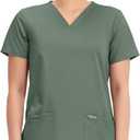 Cherokee Medical Women's Scrub Top V-Neck Modern Classic Fit with 3 Pockets, Ultra Soft and 2-Way Stretch Fabric - WW620, S, Olive S