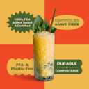 Bulk | Cocktail 6" Agave Straws | 2000 count | Sustainable & Compostable Drinking Straws made from Upcycled Agave Plant Fiber | Long-Lasting, Durable Drinking Straws that Won't Get Soggy, Standard