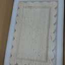 Natural 100% Marble Vanity Tray Luxury Scalloped Marble Storage Rectangle Italian Travertine Tray for Home Decor Stone Tray for Bathroom/Kitchen/Candle Key (Rectangle-11.8 * 7.4-Beige Travertine)