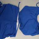 Women High Waisted Shorts Bikini Sets Tummy Control Swimsuit Two Piece Halter Drawstring Bathing Suit, Size S