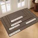 LEKEEPGO Door Mat 32"x47", Non Slip Door Mat Indoor Entrance, Rubber Backing Front Indoor Doormat Washable Absorbent Low-Profile Entryway Entry Resist Dirt Inside Door Mats, Brown