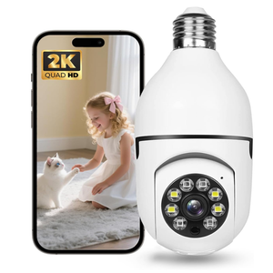 Hawkray Light Bulb Security Camera 5G& 2.4GHz WiFi 2K 3MP Security Cameras Wireless Outdoor Motion Detection and 911 Alarm Monitoring,Open AI Enabled,US Local Cloud, Color Night Vision,