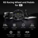 MOZA R3 Racing Simulator 4PCS Wheel & Pedals bundle for PC: R3 Direct Drive Base, ES Lite Steering Wheel, SR-P Lite Pedals and Table Clamp, Black