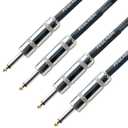 Professional Speaker Cable 10FT Tip Gold Plated Heavy Duty Cord Wire 2-Pack 12AWG Pure Copper 1/4 inch to 1/4 inch TS Straight Male to Male for Amplifier, Speaker Cabinet, PA and DJ Audio