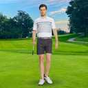 M MAELREG Golf Shirts for Men Short Sleeve Regular Fit Moisture Wicking Performance Casual Striped Print Mens Polo Shirts (XL)