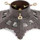 Sungmor Vintage Cast Iron Christmas Tree Stand - Heavy Duty Snowflake Base, Fits Trees Up to 6 ft, Max 3.5 Trunk - Holiday Tree Holder for Artificial or Real Trees, Easy Assembly & Secure Stability (Antique Brown)