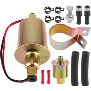 AUTOKAY Universal 6 Volt Electric Fuel Pump w/Installation Kit Inline Type 5-8 PSI 5/16 Inlet & Outlet Compatible with Carbureted Models E8011 SP1124