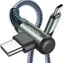 AINOPE USB C Cable 60W 4-Pack 3.3FT+3.3FT+6.6FT+10FT Nylon Braided USB C to USB C Cable Type C Charger Fast Charging Right Angle USBC Cable Charger Cord for iPhone 16 Pro Max 15 Plus Samsung S24 Grey