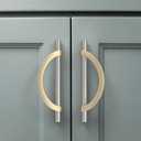 Amerdeco 6 Pack Brushed Satin Nickel and Gold Cabinet Pulls 7.5 Inch(192MM) Hole Centers Kitchen Cabinet Handles Cabinet Hardware Cupboard Handles Drawer Pulls