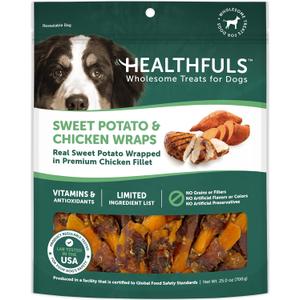 Healthfuls Chicken Wrapped Sweet Potato Dog Treats, 16oz (EXP 10/08/27)